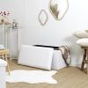 Coffre de rangement banc pliable bouclette Blanc