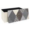 Coffre de rangement banc pliable Patchwork gris