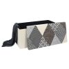 Coffre de rangement banc pliable Patchwork gris