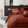 Housse de couette 240x260 cm Percale de Coton Terracotta