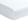 Drap housse 140x190 cm Percale de Coton Blanc Nuage