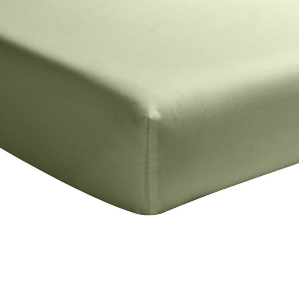 Drap housse 140x190 cm Percale de Coton Vert D'eau