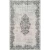 Tapis de salon 80x150 cm Polyester Baroque Gris