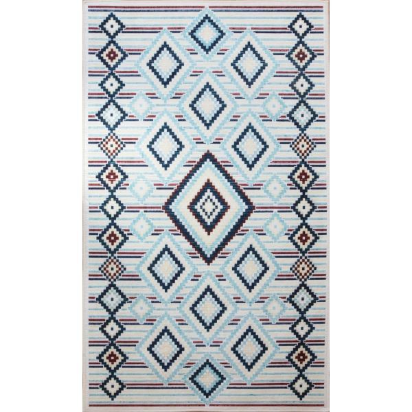 Tapis de salon 120x180 cm Polyester Berbere Los Bleu