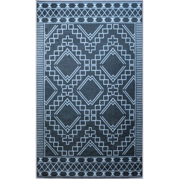 Tapis de salon 160x230 cm Polyester Berbere Noir