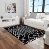 Tapis de salon 80x150 cm Polyester Berbere Fas Noir