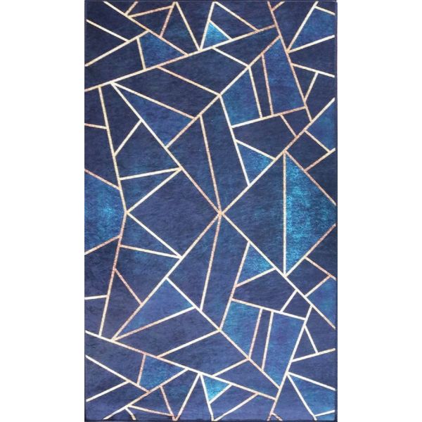 Tapis de salon 160x230 cm Polyester Grafic Bleu