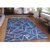 Tapis de salon 160x230 cm Polyester Grafic Bleu