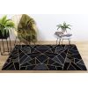 Tapis de salon 120x180 cm Polyester Grafic Noir