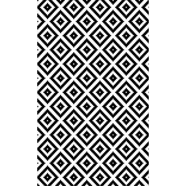 Tapis de salon 120x180 cm Polyester Black And White