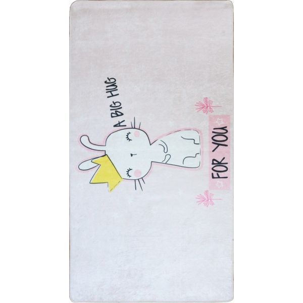 Tapis chambre enfant 100x160 cm Polyester Calin Rose