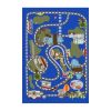 Tapis chambre enfant 80x150 cm Polyester Circuit Bleu