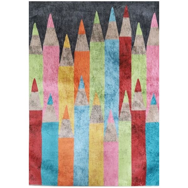 Tapis chambre enfant 100x160 cm Polyester Crayon