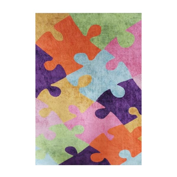 Tapis chambre enfant 100x160 cm Polyester Puzzle