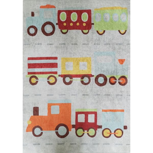 Tapis chambre enfant 100x160 cm Polyester Train