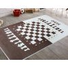 Tapis chambre enfant 100x150 cm Polyester Echec Marron