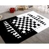 Tapis chambre enfant 120x160 cm Polyester Echec Noir