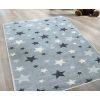 Tapis chambre enfant 100x150 cm Polyester Etoile Gris