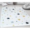 Tapis chambre enfant 100x150 cm Polyester Etoile Ecru