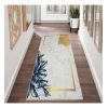 Tapis de salon 120x180 cm Polyester Feuille Blanc