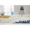 Tapis de salon 120x180 cm Polyester Feuille Blanc