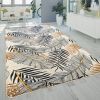 Tapis de salon 120x180 cm Polyester Feuille Gris