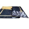 Tapis de salon 120x180 cm Polyester Feuille Noir