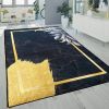 Tapis de salon 120x180 cm Polyester Feuille Noir