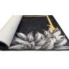 Tapis de salon 120x180 cm Polyester Feuille Noir