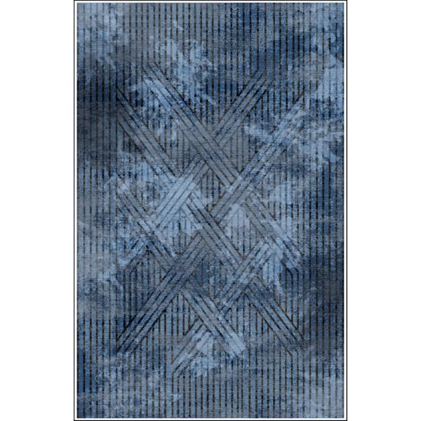 Tapis de salon 120x180 cm Polycoton Fisun Bleu