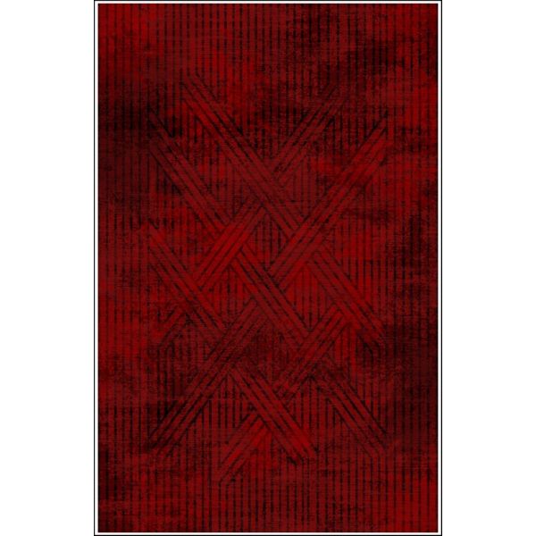 Tapis de salon 120x180 cm Polycoton Fisun Rouge