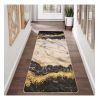 Tapis de salon 80x150 cm Polyester Gold Noir