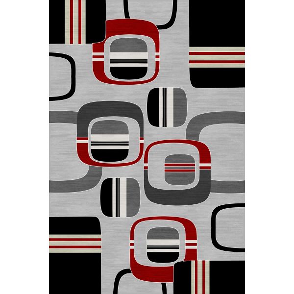 Tapis de salon 80x150 cm Polyester Gulli Rouge