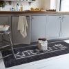 Tapis de cuisine 50x80 cm Polyester Kitchen Noir