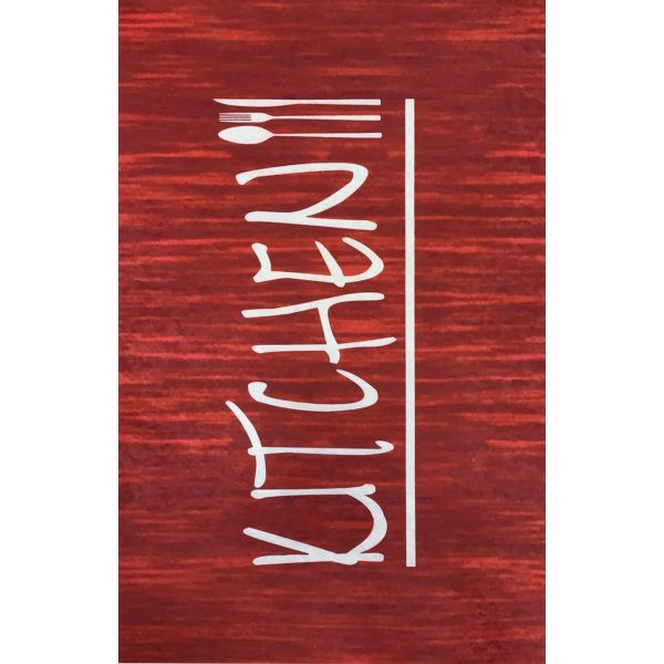 Tapis de cuisine 50x80 cm Polyester Kitchen Rouge