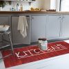 Tapis de cuisine 50x80 cm Polyester Kitchen Rouge