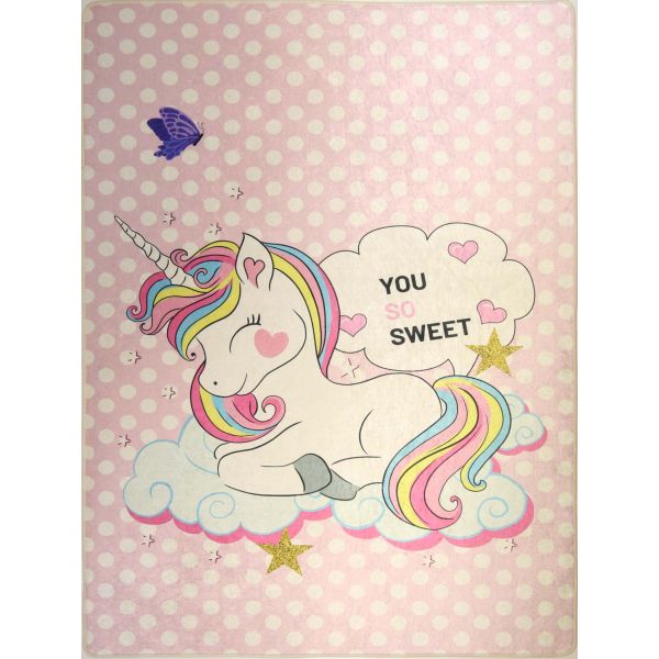 Tapis chambre enfant 120x160 cm Polyester Licorne Sweet