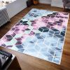 Tapis de salon 120x180 cm Polyester Luxe Rose