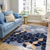 Tapis de salon 120x180 cm Polyester Luxe Bleu