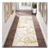 Tapis de salon 80x150 cm Polyester Marbre Jaune