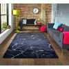 Tapis de salon 120x180 cm Polyester Marbre Noir