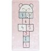 Tapis chambre enfant 100x150 cm Polyester Marelle Rose