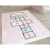 Tapis chambre enfant 100x150 cm Polyester Marelle Rose