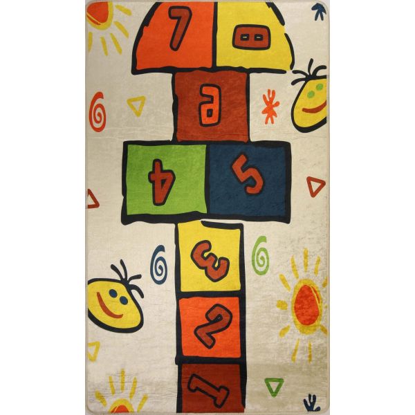 Tapis chambre enfant 120x160 cm Polyester Marelle Multi