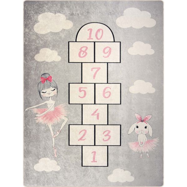 Tapis chambre enfant 120x160 cm Polyester Marelle Gris