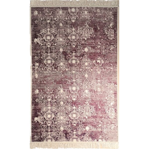 Tapis de salon 80x150 cm Polyester Medaillon Rouge