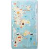 Tapis chambre enfant 100x160 cm Polyester Monde Bleu