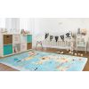 Tapis chambre enfant 100x160 cm Polyester Monde Bleu