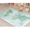 Tapis chambre enfant 100x160 cm Polyester Monde Vert