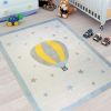 Tapis chambre enfant 120x160 cm Polyester Mongolfiere Bleu